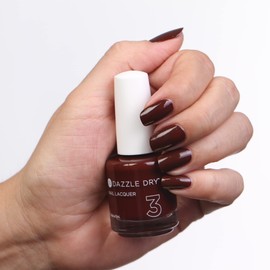 Dazzle Dry Nail Lacquer (Step 3) - Zest - A dark chocolatey red. Full coverage cream. (0.5 fl oz)