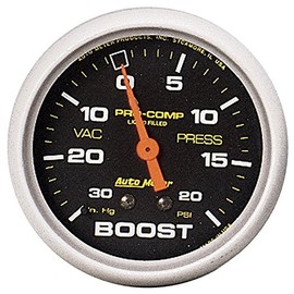 Auto Meter 5401 Pro-Comp Liquid-Filled Mechanical Vacuum/Boost Gauge