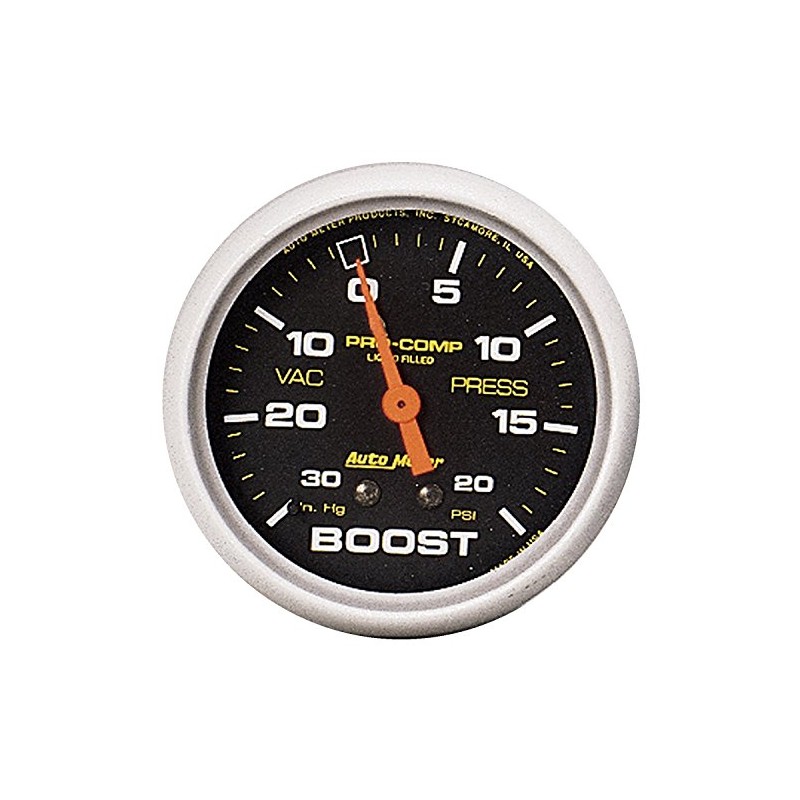 Auto Meter 5401 Pro-Comp Liquid-Filled Mechanical Vacuum/Boost Gauge