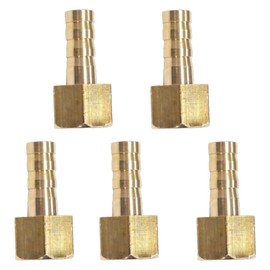 SUPERTOOL Barbed Connector 1/2" x Φ12mm Female Connector Brass BSP Hose Tail Connector for Air Gas Water Fuel (F≈20mm M=12mm, 5PCS)