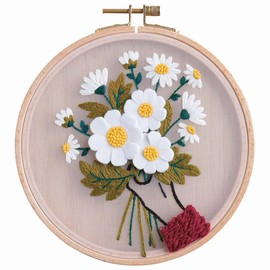 Leisure Arts Embroidery Kit 6" Daisies - Embroidery kit for Beginners - Embroidery kit for Adults - Cross Stitch Kits - Cross Stitch Kits for Beginners - Embroidery Patterns