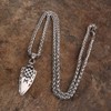 Stainless Steel Viking Arrowhead Pendant 3 Horns of Odin with
