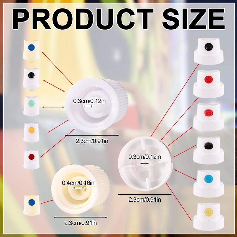 24pcs Spray Can Nozzle, Universal Spray Paint Caps Adapter for