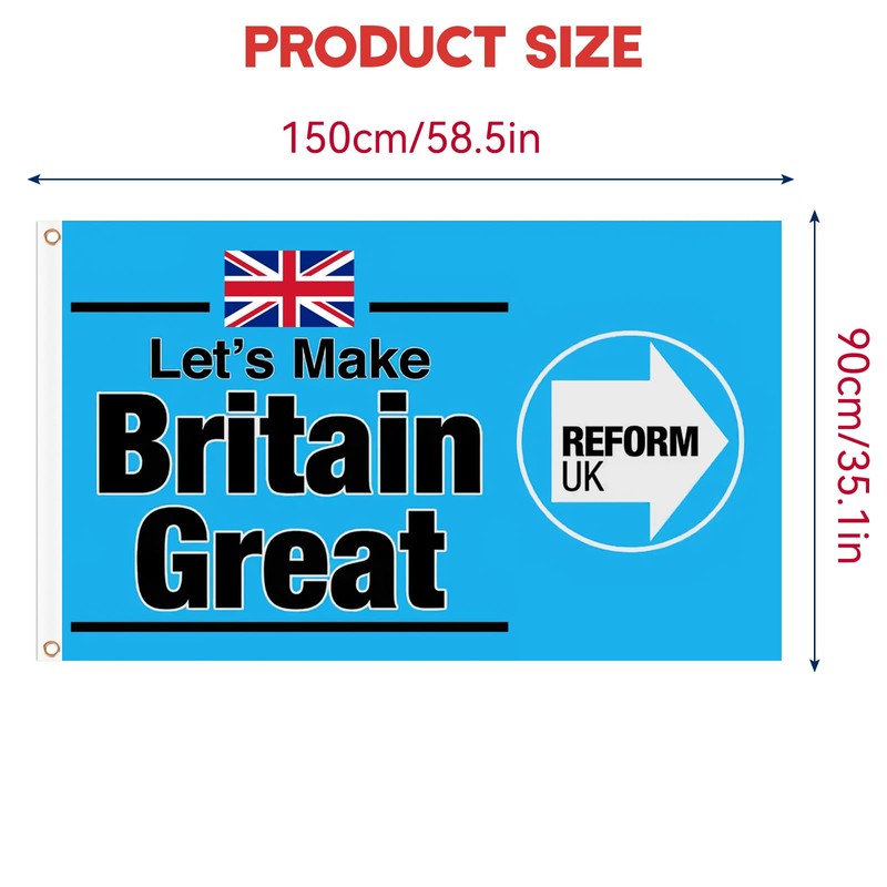 Reform Uk Flag 150X90Cm Flags Large Outdoor Decorative Union Jack