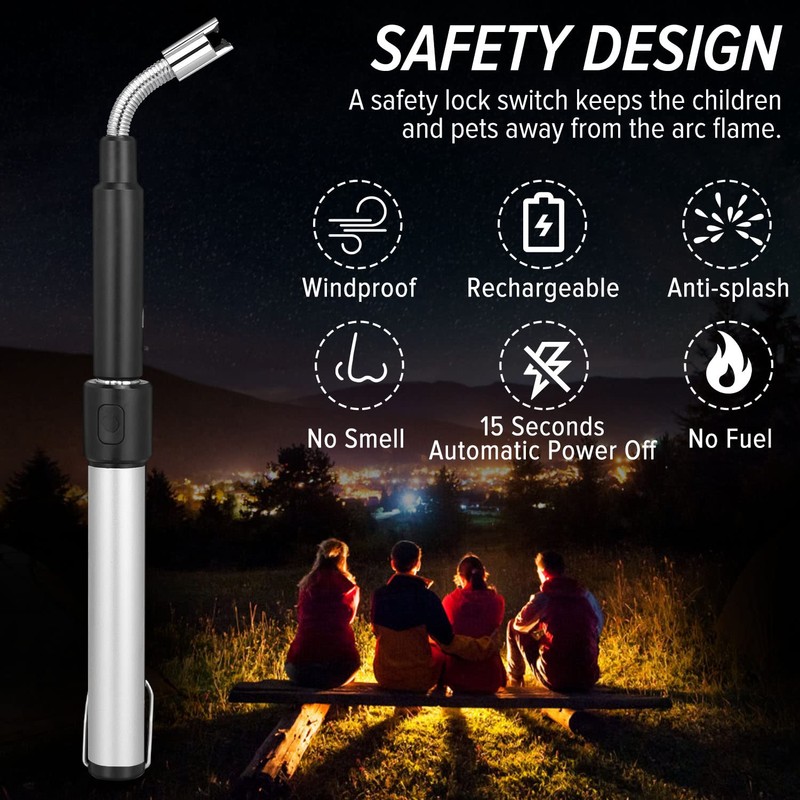 Electric Arc Lighter - Rechargeable Plasma Lighter with 11.4"-27.55" Adjustable