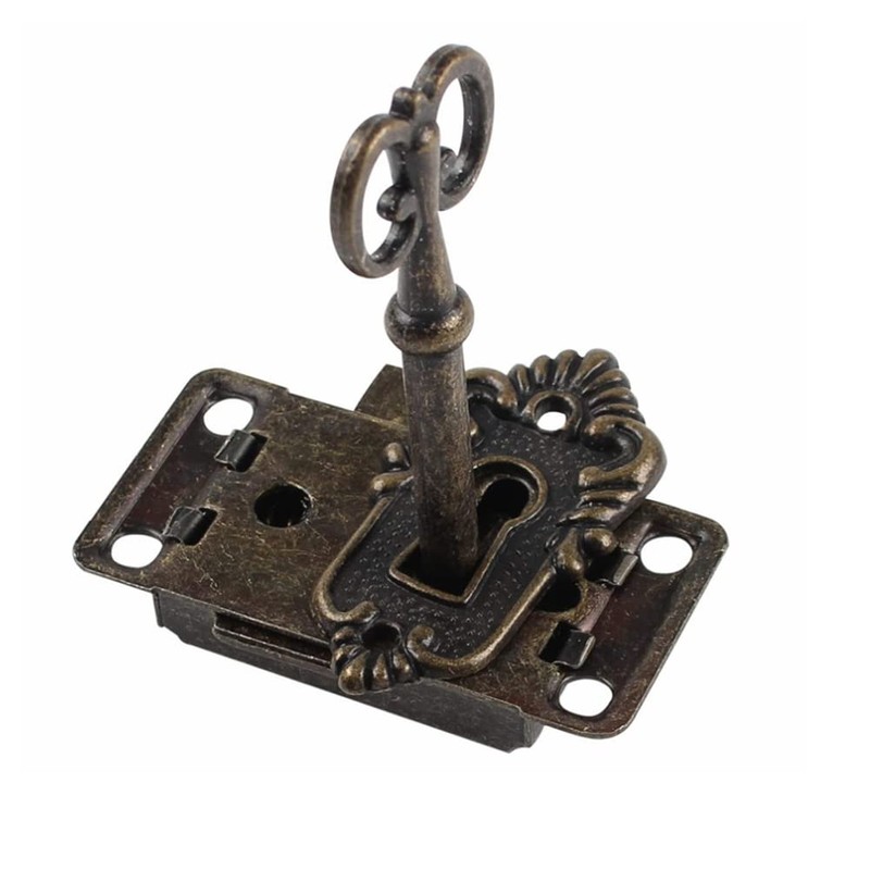 2 Pack Retro Cabinet Cupboard Jewelry Box Decorative Lock Case