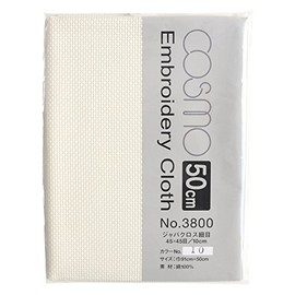 COSMO コスモ 刺しゅうクロス50cmカット #3800 CS3810-2 巾91×50cm 10 生成
