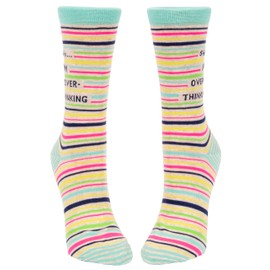 Blue Q Women's Crew Socks, Shhh…I'm Overthinking (fits shoe size 5-10)