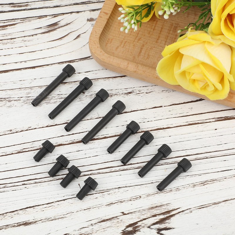 12pcs Lamp Switch Turn Knobs, Black Lamp Socket Knob with