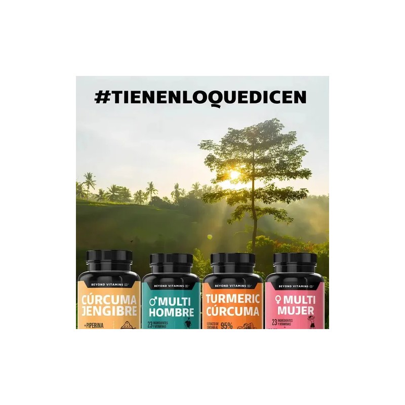 Cúrcuma Jengibre Piperina 60 Cápsulas Suplemento Nat