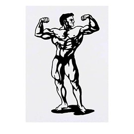 Azeeda 'Starker Mann posieren' Temporäres Tattoo - Hautfreundlicher & Ungiftiger Abziehbild · Wasserfest (TO00049816)