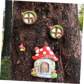 Generic 4pcs Glow in Dark Tree Decor Resin Fairy Ornaments for Outdoor Garden for Enhancing Autumn and Winter Scenes