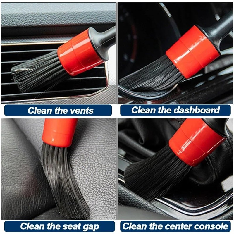 Car Cleaning Kit, Detailing Brush Set with Microfibre Mitt, Polishing
