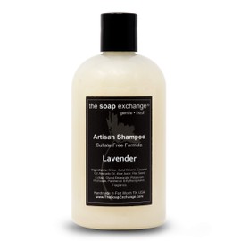 The Soap Exchange Hair Shampoo - Lavender Scent - Hand Crafted 12 fl oz / 354 ml Natural Artisan Hair Care, Gentle, Sulfate & Paraben Free, Cleanse, Moisturize, & Protect. Made in the USA.