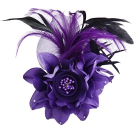 FYBownot Feather Flower Brooch Pin with Clip for Dual Use, Corsage, Chest Decoration, Uniform Accessories, Formal, School Entrance Ceremonies, Graduation Ceremonies, Weddings, Parties, Events, Gift,