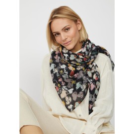 CODELLO Women's Neckerchief Peanuts Design, 140 x 140 cm, Recycled Polyester, Versatile Scarf for Any Season, Lightweight Scarf, Snoopy & Charlie Brown Print, Perfect for Spring, Summer, Autumn,