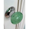 Beautiful Pair of Large Green/Mint Contemporary/Retro Round Smooth Bubble Glass