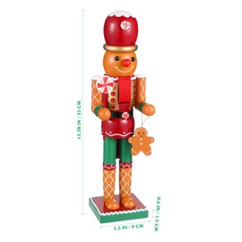 CLISPEED Christmas Wooden Nutcracker Doll Decor: Gingerbread Man Adorn Nutcracker Puppet Ornament Xmas Nutcracker Soldier Desktop Figurines Party Scene Decor Store Home