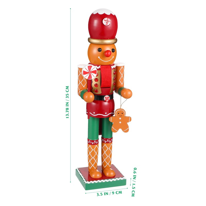 CLISPEED Christmas Wooden Nutcracker Doll Decor: Gingerbread Man Adorn Nutcracker