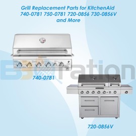 740-0781 Grill Parts for KitchenAid 740-0781 750-0781 720-0856V 720-0856, Cooking Grate, Heat Plate & Burner Kit for Kitchenaid Grill Replacement Parts 740-0781 NEX13000399A0