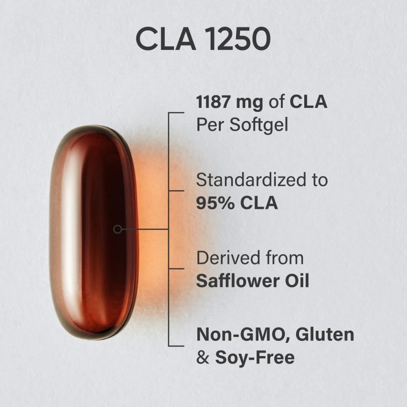 CLA 1250mg Active Conjugated Linoleic Acid, Soy & Gluten Free