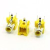 sourcing map 3 Pcs Yellow PCB Mount AV Female Jack