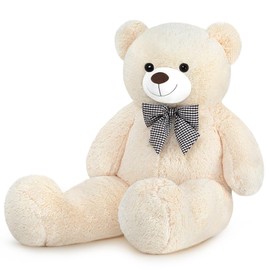 SNOWOLF Giant Teddy Bear 45 inch Stuffed Animals Plush Toy,Cute Life Size Big Soft Bear for Boy Girl Birthday Valentine Mother's Day, 4.5 LBs, White