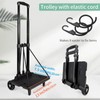 Backpack Cart with Elastic Ropes, Aluminium Alloy Folding Trolley for