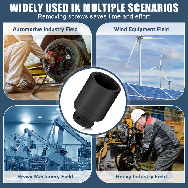 TYBYBB Socket Spanner Insert Hexagonal 36 mm Nut 1/2 Inch