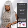 Lady Hanne Long Straight Wig With Bangs Grey Silvery Silky