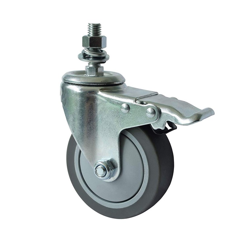 AAGUT 4 Inch Brake Stem Casters 1/2"-13x1-1/2", Swivel Stem Caster,
