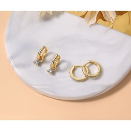 Hoop Earrings Silver 925, Hoop Earrings Silver Gold for Women Men Girls Small Hoop Earrings with Pendant Petite Cartilage Tragus Helix Sleeping Earrings (10 mm), Metal Alloy Steel