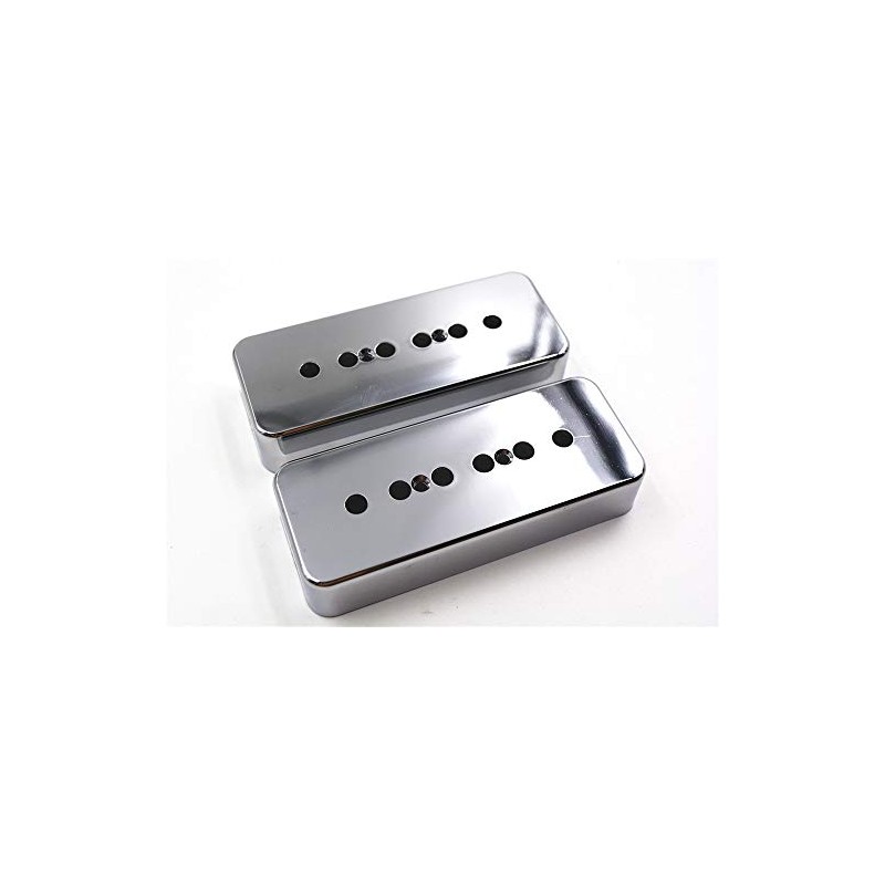 Chrome P90 Humbucker Pickup Covers for Electric Guitars Set of