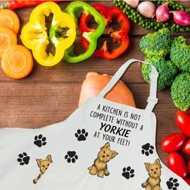 Yorkie Apron A Kitchen is Not Complete Without A Yorkie Apron Housewarming Gift Adjustable Apron For Animal Dog Lovers (Yorkie apron CA)