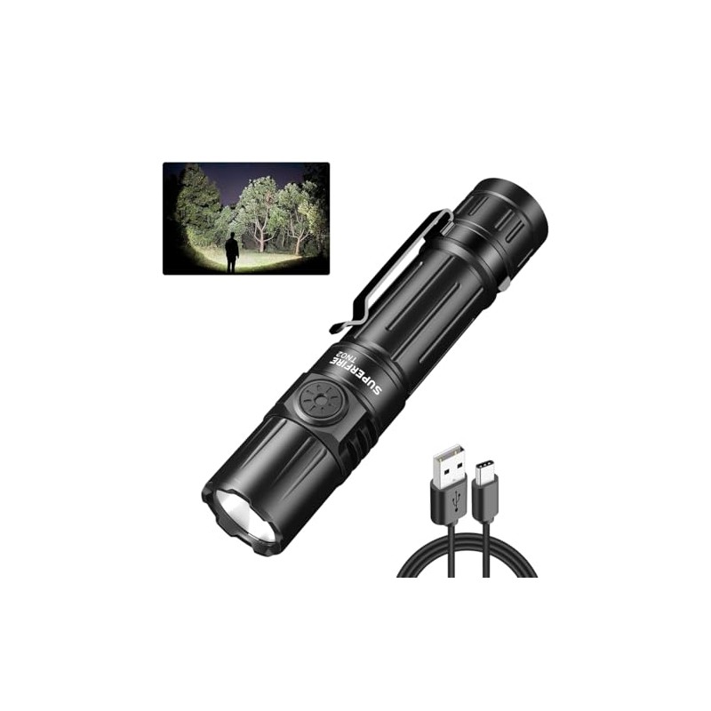 SuperFire Flashlights High Lumens Rechargeable, 1800 Lumens Super Bright Flashlight