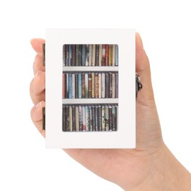 MACEVIA Shakeable Anxiety Bookshelf Decor, Ornament Miniature Bookshelf with 60PCS Mini Books, Shake Away Your Anxiety, Home Mini Library, Stress Relief Gifts for Book Lovers (White,3.75"*2.75"*2")