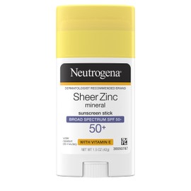 Neutrogena Sheer Zinc Oxide Mineral Sunscreen Stick - SPF 50+, 1.5 oz