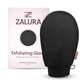 ZALURA Exfoliating Glove - Skin Exfoliating Body Scrubber for Shower & Bath - 100% Viscose Plant Fibers - Deep Exfoliating Mitt & Scrubber for Women & Men, Spray Tan & Dead Skin Remover - 1-Glove
