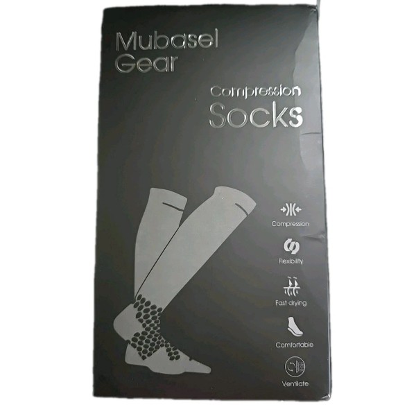 Mubasel Gear Unisex Over The Calf Compression Socks Gray/Red Size