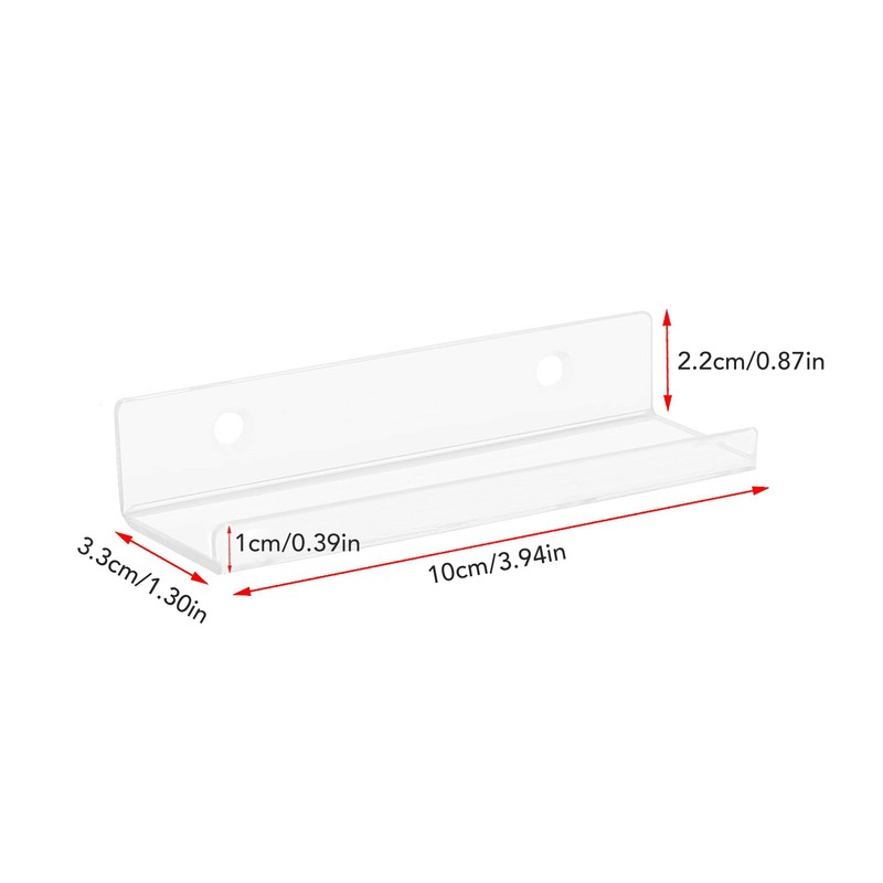 6 Pcs Acrylic Record Shelf Wall Mounted Clear Vinyl Record