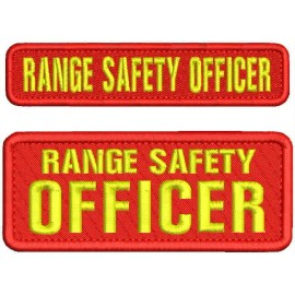 RANGE SAFETY OFFICER EMB PATCH2X5 and 1x5  HOOK ON BACK RED/YELLOW