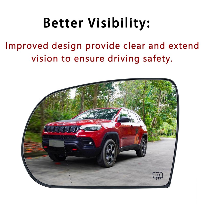 Driver Side Mirror Replacement for Jeep Cherokee 2014-2019 Jeep Compass