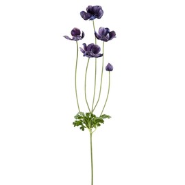 SilksAreForever 29" Silk Wild Anemone Flower Stem -Eggplant (Pack of 12)