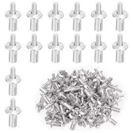 Keadic 100Pcs M5 x 9mm Aluminum Core Rivets with Round Head Assortment Set with Plastic Case, Half Round Head Hammer Expansion Drive Blind Rivets for Electronic Mechanical Equipment