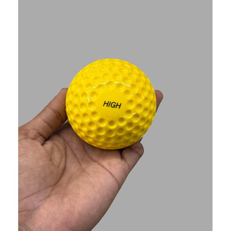 Cricket Practice Balls, High Bounce PU Dimpled, 150g, Yellow, 6