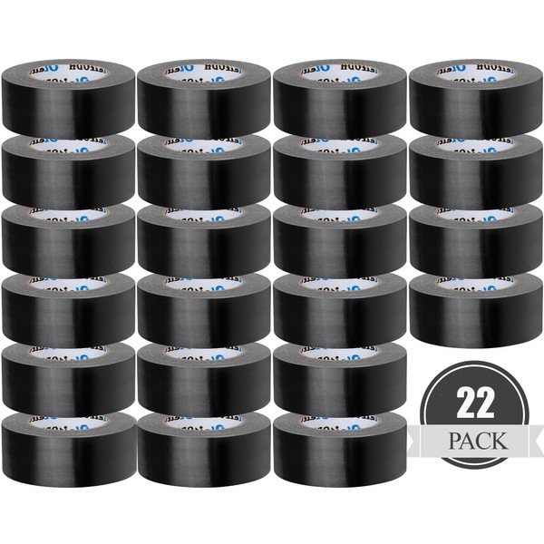 Oleitodh 22 Pack Black Duct Tape Bulk, 2 inch Duct Tape Heavy Duty (Total 660 Yards), Strong No Residue All-Weather Duct Tape, Tear by Hand,Multi-Use for Indoor