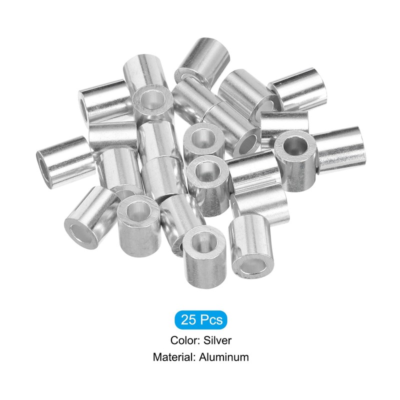 uxcell 3/16" 5mm Aluminum Crimping Loop Sleeve Single Round Ferrule