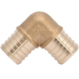 SharkBite 1-1/4 Inch Crimp 90 Degree Elbow, Brass Plumbing Fitting, PEX Pipe, PE-RT, UC0235