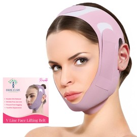 BRILLURE V-Line Lifting Chinstrap, V-Line Mask, Chinstrap for Sleeping, Reusable Face Strap, Chin Up Patch, Adjustable Jawline Shaper Belt, Jaw Exerciser to Prevent Sagging