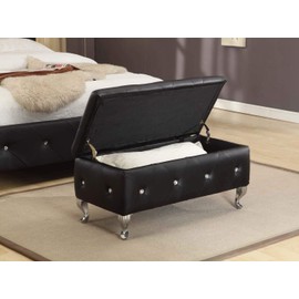 Kings Brand Furniture Storage Bench, Black